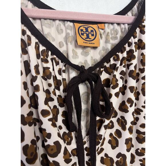 Tory Burch Size Small Animal Print Top Brown Beige - Picture 4 of 8